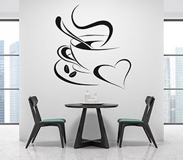 Naklejka na ścianę - Miłość do kawy - 0015