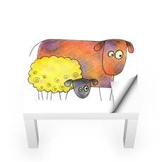 Naklejka na stolik LACK IKEA - Krowa i owca 0116