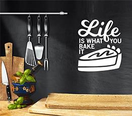 Naklejka na ścianę - Life is what you bake it - 0086