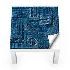 Naklejka na stolik LACK IKEA - Niebieski indiański wzór 0039
