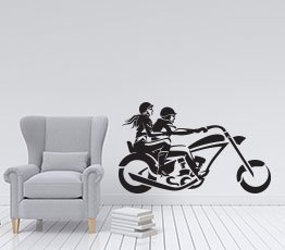 Naklejka na ścianę - Motocyklowa Para