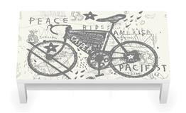 Naklejka na stolik kawowy LACK IKEA - Pacyfistyczny rower 0043