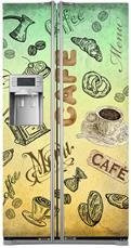 Naklejka na lodówkę side-by-side - Kraina kawy - napisy 0335