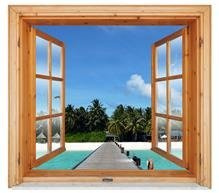 Naklejka na ścianę Okno 3D Molo w tropikach 0068