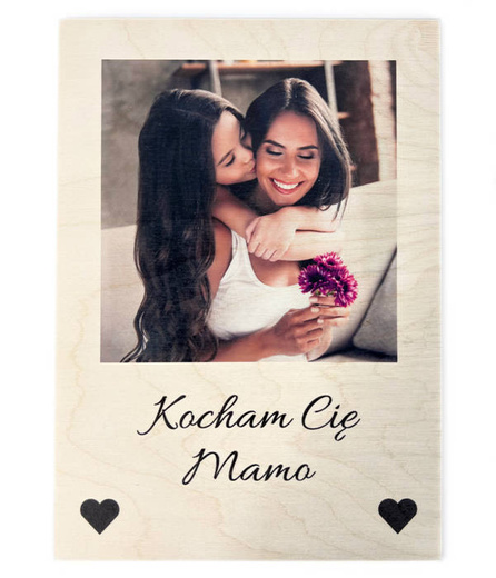 Drewniany plakat - Kocham Cię Mamo