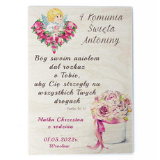 Drewniany plakat - Komunia wz9