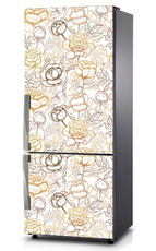 Mata na lodówkę - Brązowe kwiaty