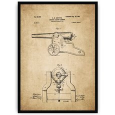 Plakat na starym papierze - armata