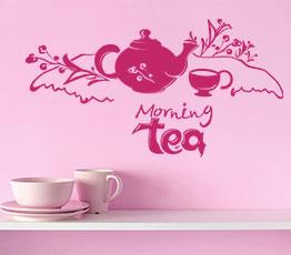Naklejka na ścianę - Poranna herbata - 0096