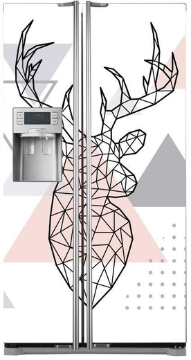 Naklejka na lodówkę side-by-side - W kształcie jelenia 0647