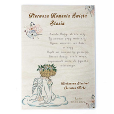 Drewniany plakat - Komunia wz3