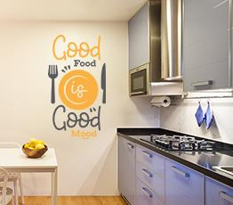 Naklejka na ścianę - Good food is good mood - 0067
