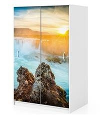 Naklejka na szafę - Wodospad o wschodzie słońca 0038