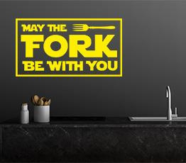 Naklejka na ścianę - May the fork be with you - 0091