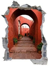 Naklejka na ścianę Dziura 3D - Łuki z gliny 0301