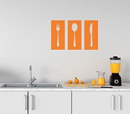 Naklejka na ścianę - Sztućce - 0002