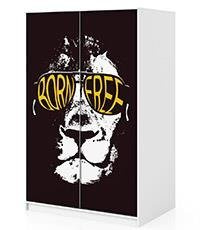 Naklejka na szafę - Born free 0252