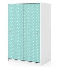 Naklejka na szafę - Turkus i kropki 0201