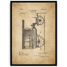 Plakat na starym papierze - ambulans