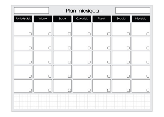 Miesięczny planer magnetyczny - Klasyczny