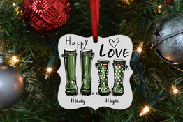 Spersonalizowana zawieszka na choinkę - Kalosze  v3