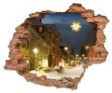 Naklejka na ścianę Dziura 3D Świąteczne miasteczko 0342