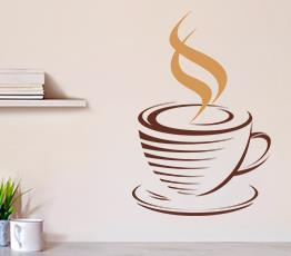 Naklejka na ścianę - Filiżanka gorącej kawy v2 - 0060