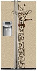 Naklejka na lodówkę side-by-side - Żyrafa z cygarem 0314