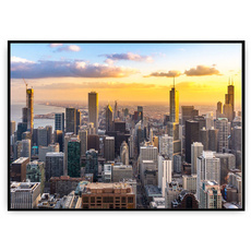 Plakat - Zachód słońca nad wielkim miastem