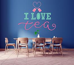 Naklejka na ścianę - I love tea - 0073