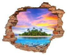 Naklejka na ścianę Dziura 3D Tropikalna wyspa Malediwy 0057