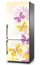 Naklejka na lodówkę - Fioletowo - żółte motyle 0294