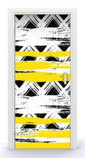 Naklejka na drzwi - Żółto czarny wzór 0713