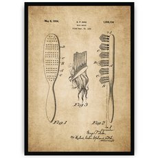 Plakat na starym papierze - szczotka