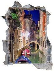 Naklejka na ścianę Dziura 3D - Romantyczne gondole 0309