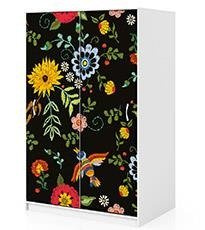 Naklejka na szafę - Haftowane kwiaty 0278