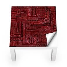 Naklejka na stolik LACK IKEA - Czerwony indiański wzór 0036