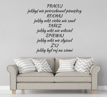 Naklejka na ścianę Pracuj Kochaj Tańcz