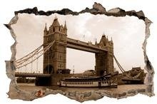 Naklejka na ścianę Dziura 3D Tower Bridge 0398