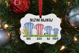 Spersonalizowana zawieszka na choinkę - Piłkarska rodzina 4 osoby