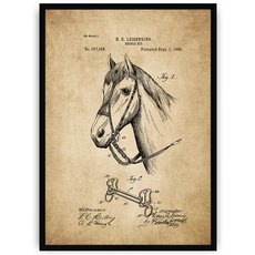Plakat na starym papierze - koń