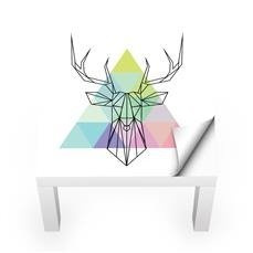 Naklejka na stolik LACK IKEA - Jeleń i trójkąty 0192