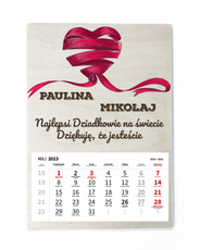 Drewniany kalendarz A3 2023 - Dzień Dziadka i Babci wz10