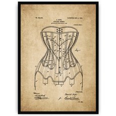 Plakat na starym papierze - gorset