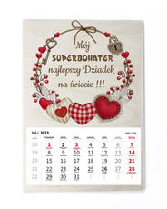Drewniany kalendarz A3 2023 - Dzień Dziadka i Babci wz5