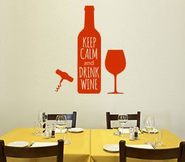 Naklejka na ścianę - Keep Calm and Drink Wine - 0023