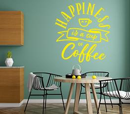 Naklejka na ścianę - Kawa to szczęście - 0077