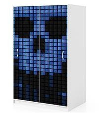 Naklejka na szafę - Niebieska czaszka 0233