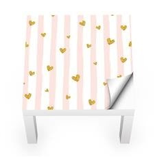 Naklejka na stolik LACK IKEA - Serca i pasy 0142