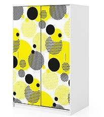 Naklejka na szafę - Kropeczki w paseczki 0327